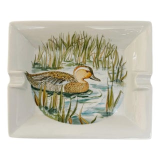 Vintage Limoges French Porcelain Duck Ashtray by Porcelaines Ternet For Sale