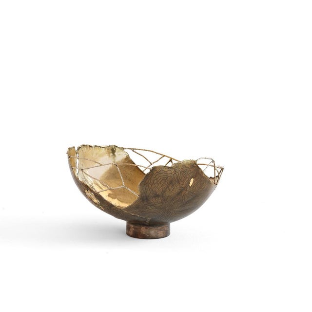 Brass Hand Sculpted Bowl by Samuel Costantini For Sale - Image 6 of 15