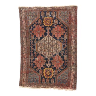 Late 19th Century Antique Persian Malayer Rug - 04'03 X 06'00 For Sale