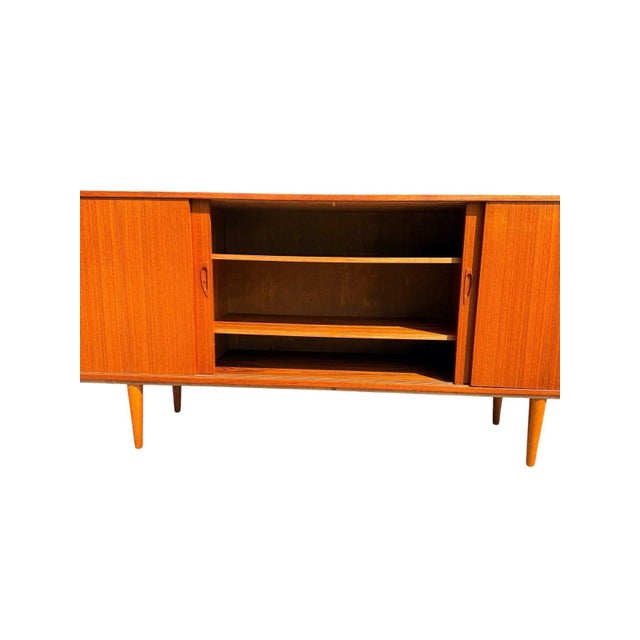 Danish Teak Credenza | Four Sliding Doors | C. 1960s For Sale - Image 9 of 14