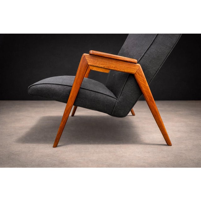 Wood Armchair in Pau Marfim & Fabric, Pierre Weckx, 1950s - Lot 880 For Sale - Image 7 of 16