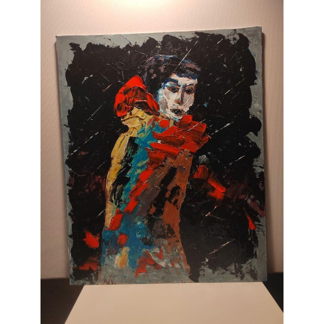 Black Natalia Vypritskaia, On the Edge of Shadow, Oil on Canvas For Sale - Image 8 of 10