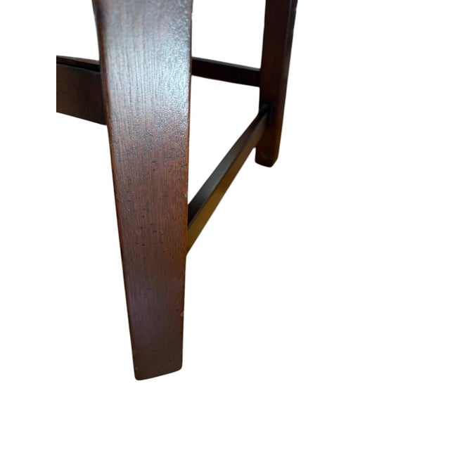 Late 20th Century Pair of Blue Leather Banker's Chairs Attributed to Barrit For Sale - Image 10 of 12