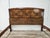 A refined Tuscan Art Deco double bed from the 1940s, crafted from fine burl wood with spectacular natural grain, making...