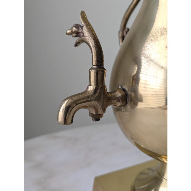 Vintage Brass Samovar Table Lamp For Sale In Chicago - Image 6 of 9