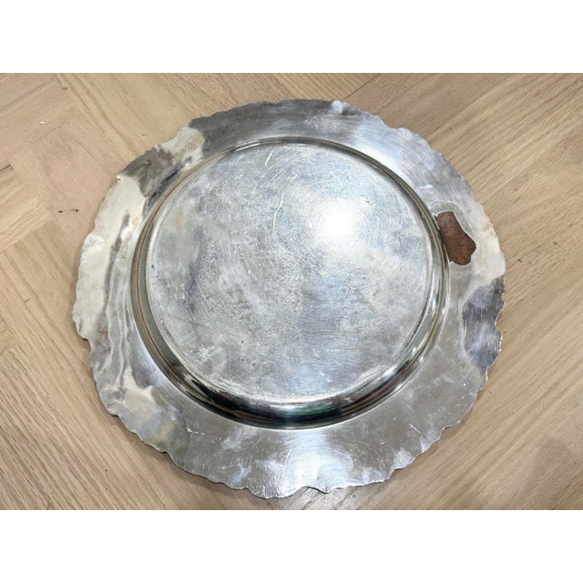Late 20th Century Ornate Vintage Grape Vine Design Silverplate Tray For Sale - Image 5 of 7