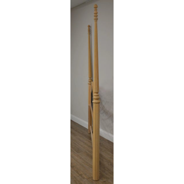 1980s Bernhardt Cerused Oak Poster King Headboard With Iron Lattice For Sale - Image 5 of 13