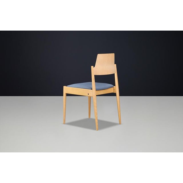 Egon Eiermann SE 119 Dining Chair with Blue Upholstery by Egon Eiermann, 1950s For Sale - Image 4 of 9