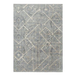 Rug & Kilim’s Contemporary Rug With Gray Medallions & Geometric Patterns “Kian” For Sale