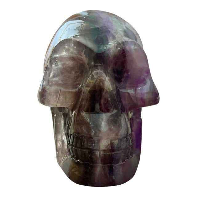 Late 20th Century Carved Amethyst Skull For Sale