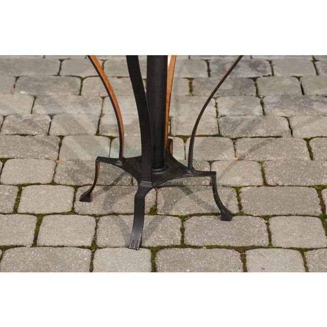 Austrian Biedermeier 1820s Guéridon Side Table with Burl Veneer and Iron Frame For Sale - Image 9 of 10