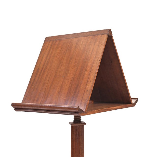 Music stand, walnut, Germany circa 1840, Three-prong base, height adjustable via screw thread, usable on both sides,...