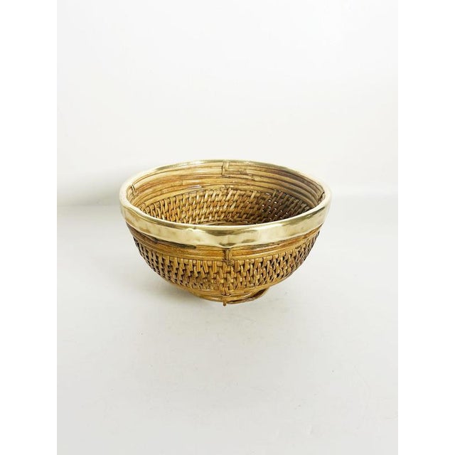 Bamboo and Brass Bowl, Italy, 1960s For Sale - Image 6 of 17