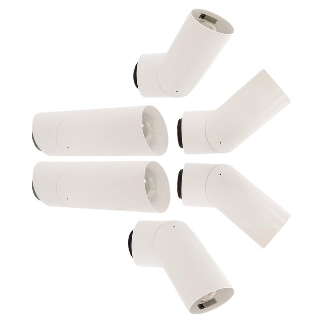 Large Postmodern White Spotlights by Brendel & Loewig, Berlin, 1980s, Set of 2 For Sale