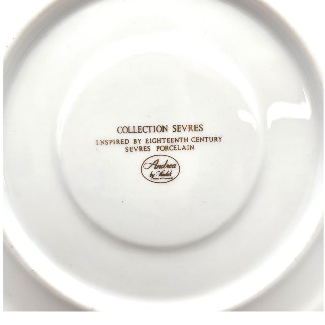 Late 20th Century Andrea by Sadek “Collection Sèvres” Pink Floral Gilt Tea Cup & Saucer For Sale - Image 14 of 14