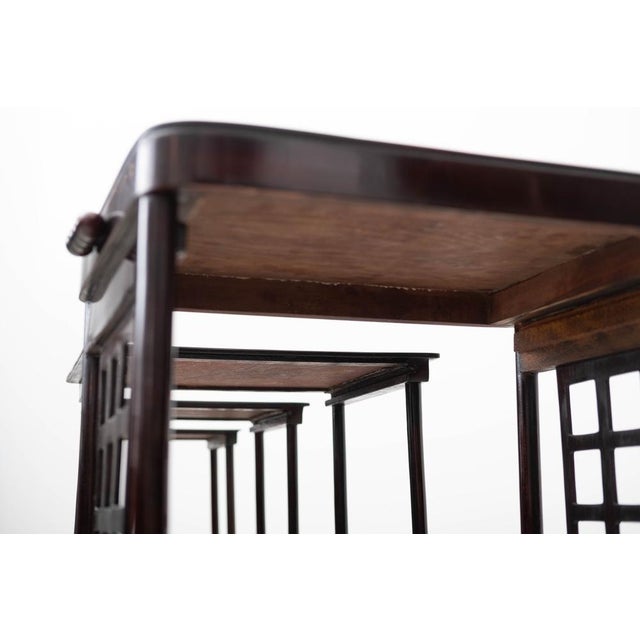 Wood Secessionistic Model 988 Nesting Tables by Prof. Josef Hoffmann for Jacob & Josef Kohn, Vienna, Austria, 1906, Set of 4 For Sale - Image 7 of 18