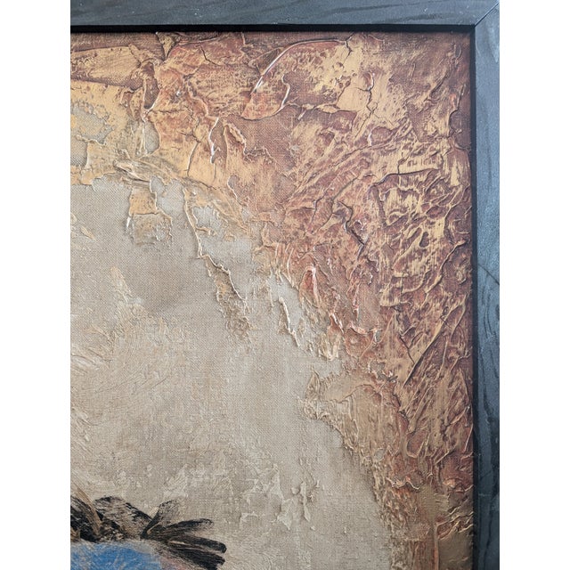 1960s Mid-Century Lee Reynolds Textured Print, Native American Horses, Framed For Sale - Image 10 of 10