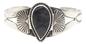Mid 20th Century Southwest Style Agate Silver Bracelet