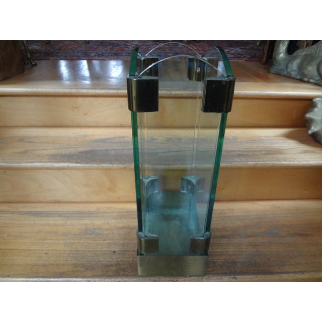 Italian Modern Brass and Glass Umbrella Stand For Sale - Image 11 of 12