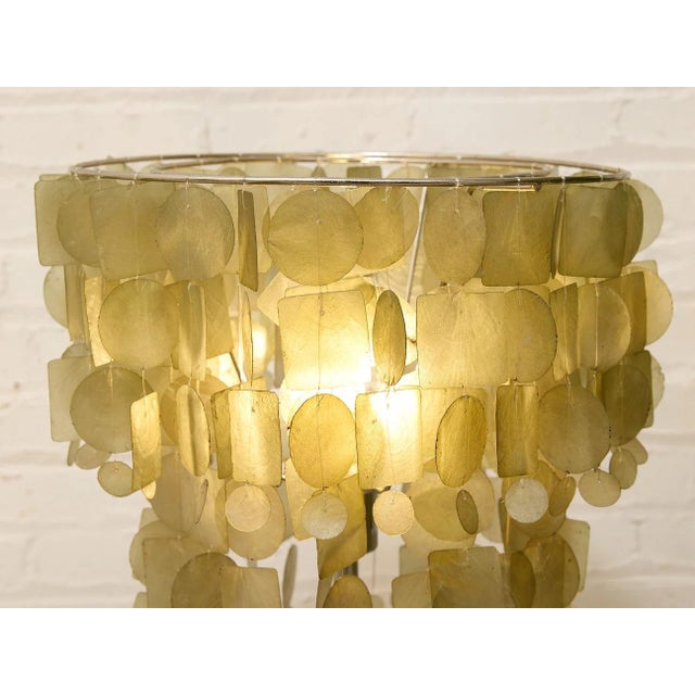 Styled After Verner Panton Capiz Shell Table Lamp For Sale In Los Angeles - Image 6 of 7