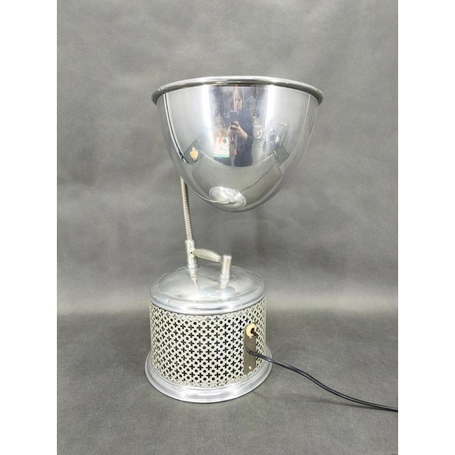 Exceptional industrial table lamp created from an original 1930s medical sun lamp, produced in czechoslovakia. This rare...