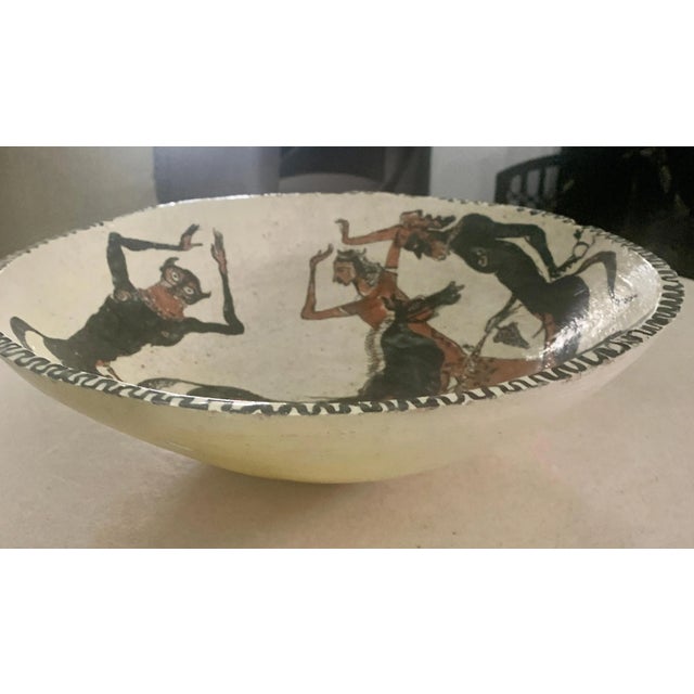 Mid-Century Modern Mid 20th Century Hand Made Studio Pottery Terracotta Figural Drawing Bowl For Sale - Image 3 of 11