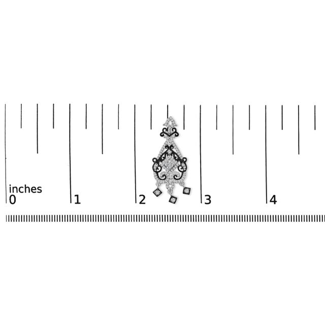 Early 21st Century Black Rhodium and .925 Sterling Silver 3/4 Cttw Diamond Chandelier Earrings For Sale - Image 5 of 5