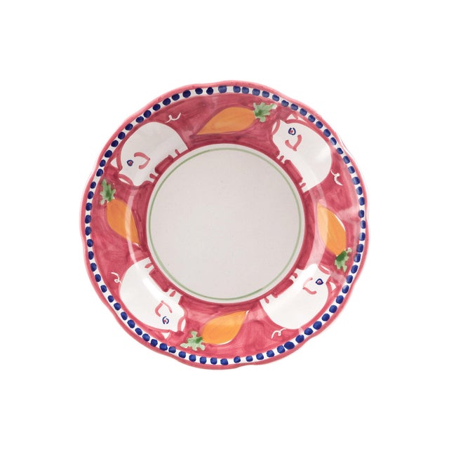 Red VIETRI Campagna Porco Pig Salad Plate For Sale - Image 8 of 8