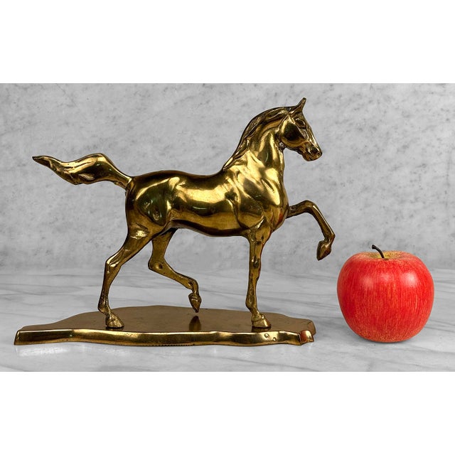Traditional Vintage Traditional Brass Equestrian Horse Mantle Bookends - A Pair For Sale - Image 3 of 10