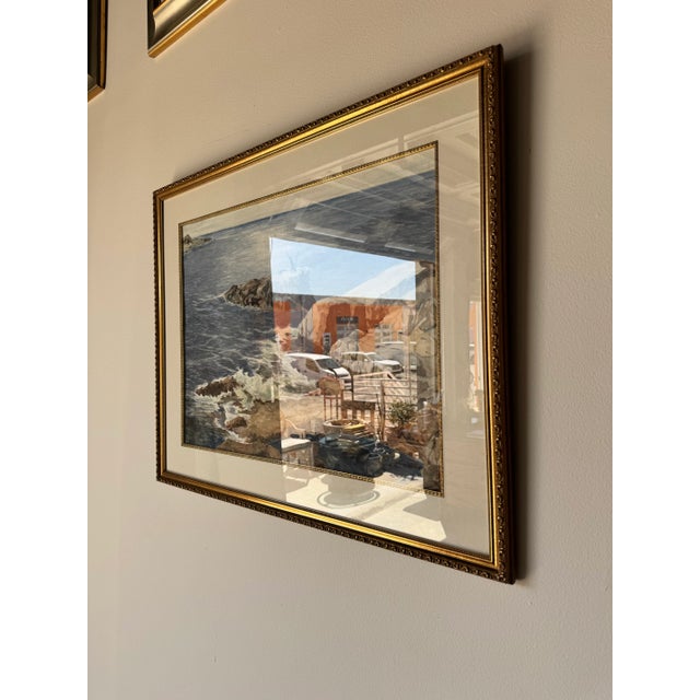 1980s Vintage Coastal Landscape Watercolor Painting by Joe Yeager – Framed For Sale - Image 4 of 12