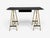 Jacques Adnet Attr., Desk, Black Leather, Brass, France, 1950s For Sale - Image 9 of 15