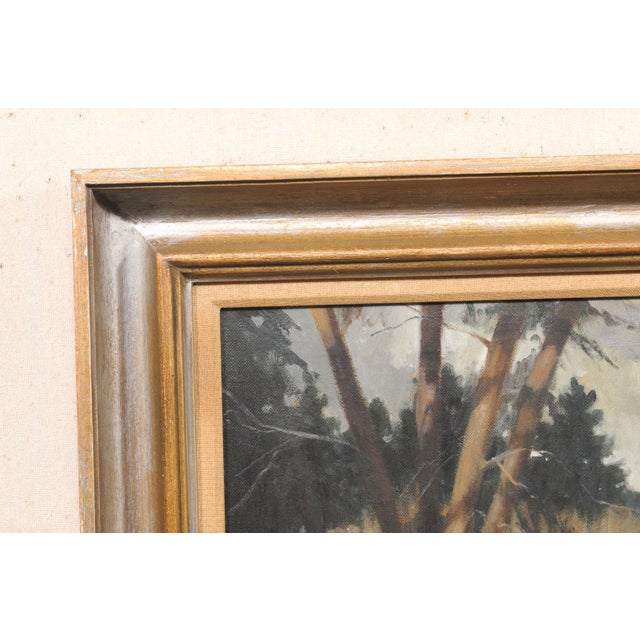 Wood Mid 20th Century "Pot Creek" Taos, New Mexico Oil Painting For Sale - Image 7 of 13