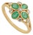 14k Yellow Gold Zambian Emerald & Diamond Floral Vintage Ring Size 9 For Sale