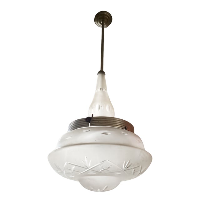 Metal Art Deco Ceiling Lamp, 1890s For Sale - Image 7 of 9