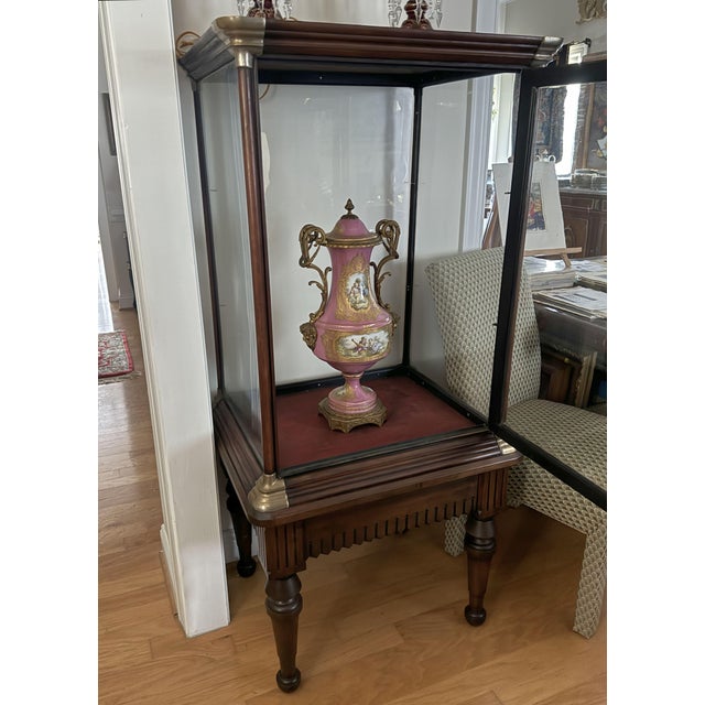 Antique C F Prentice Mercantile Federal Pedestal Display Cabinet Showcase Vitrine For Sale - Image 6 of 12