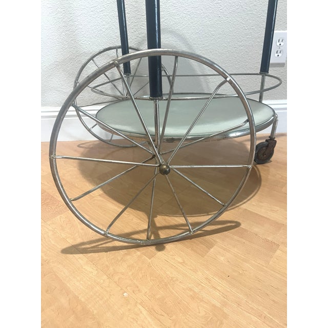 Mid Century Modern Bar Tea Cart Glass Shelves For Sale In Sacramento - Image 6 of 9