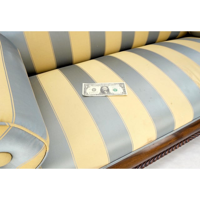 Mint Condition Empire Sofa Sette Loveseat Couch Fine Carved Details Lions Feet For Sale - Image 14 of 16