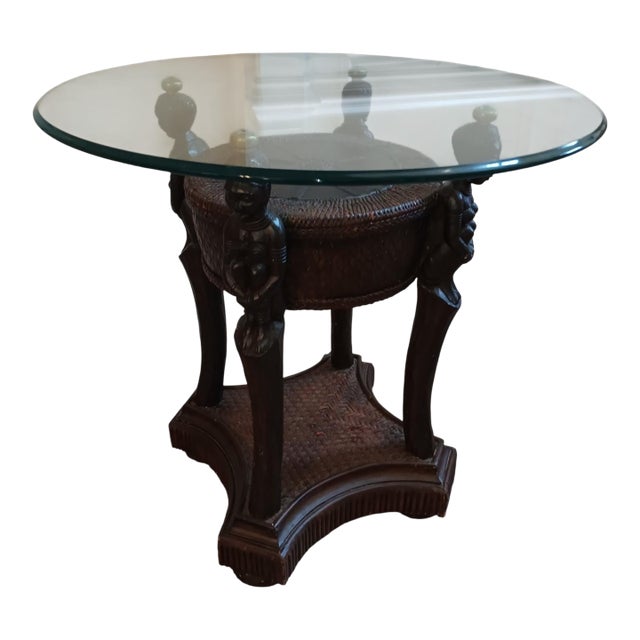 Vintage Maitland Smith African Queen Collectors Accent Table. For Sale