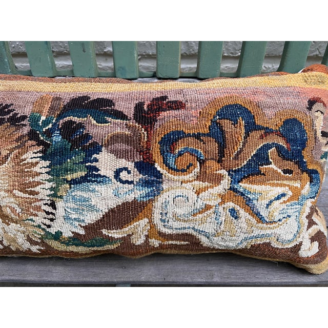A Good Pillow With 18th Century Tapestry and Large Floral Motif For Sale In Los Angeles - Image 6 of 7
