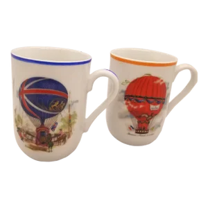 Vintage Hot Air Balloon Coffee/Tea Cups, Austria Luttgendorff 1784-5, Pair