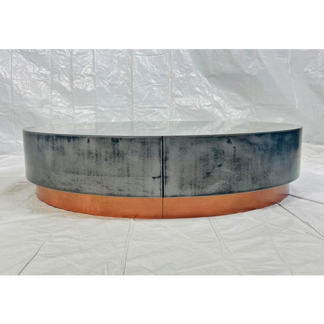 SA Baxter "Loren" Coffee Table by Draga & Aurel for Baxter, Aged Nickel & Copper, Italy For Sale - Image 4 of 17