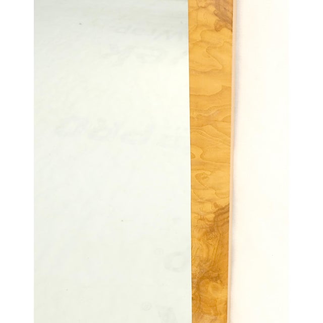 Burl Walnut Mid Century Modern Milo Baughman Rectangle Wall Mirrors - A Pair For Sale - Image 9 of 12