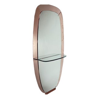 Large Mirror with Shelf, Crystal Art Design, 1950s For Sale