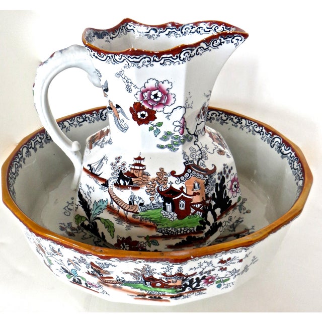 English Six Piece "Mason's Ironstone" Toiletry Set, English, Circa 1835 For Sale - Image 3 of 18