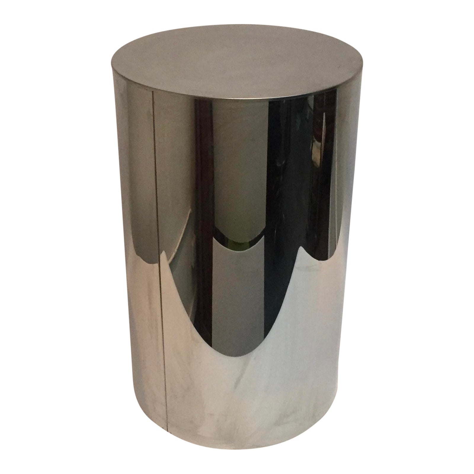 Modern Curtis Jere Chrome Drum Pedestal Or Table Base Chairish