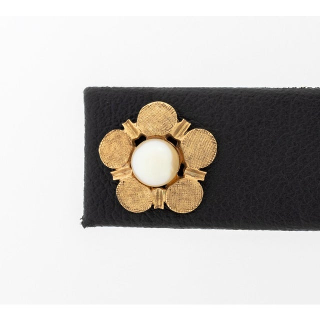 Pair of Floriform 14K Yellow Gold Cultured Pearl Earrings, featuring one two round cultured pearls approx. 4.0 - 4.5 mm.,...