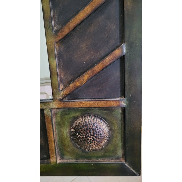 Large Vintage Metal Lobo Mirror For Sale - Image 4 of 12