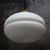 Mid-Century White Matte Opaline Glass and Brass Pendant Lights For Sale - Image 6 of 9