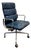 Vintage Ea 216 Soft Pad Armchair by Charles and Ray Eames for Herman Miller Blue Leather For Sale