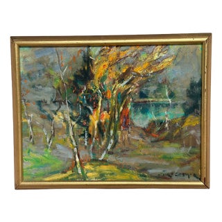 Curt Selmer, Autumn Landscape, 1950s, Oil on Panel, Framed For Sale